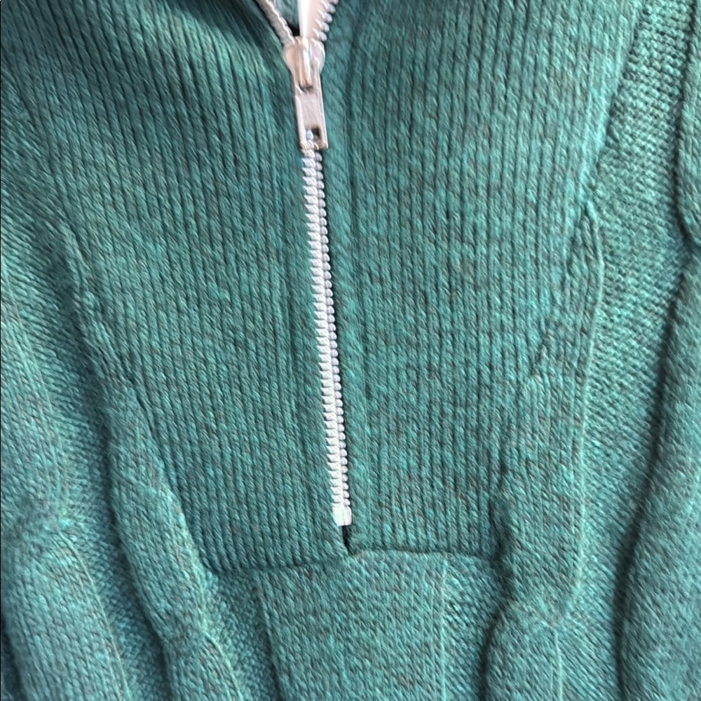 Lane Bryant Green Half-Zip Sweater - Picture 4 of 6